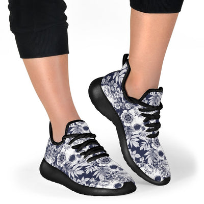 Skull Floral Beautiful Mesh Knit Sneakers Shoes