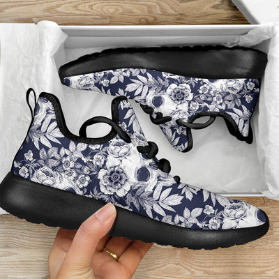 Skull Floral Beautiful Mesh Knit Sneakers Shoes