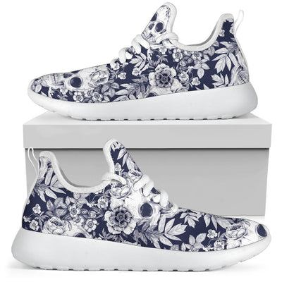 Skull Floral Beautiful Mesh Knit Sneakers Shoes