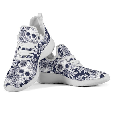 Skull Floral Beautiful Mesh Knit Sneakers Shoes