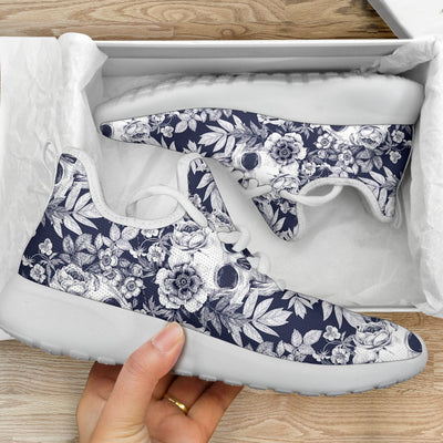 Skull Floral Beautiful Mesh Knit Sneakers Shoes