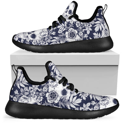 Skull Floral Beautiful Mesh Knit Sneakers Shoes