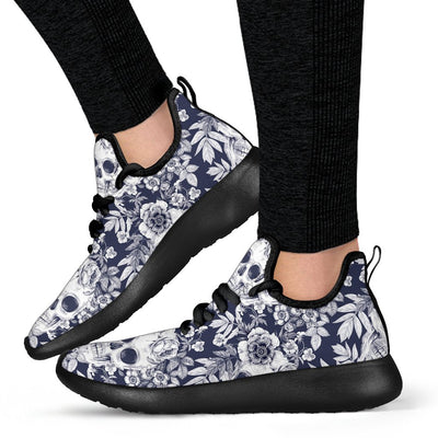 Skull Floral Beautiful Mesh Knit Sneakers Shoes