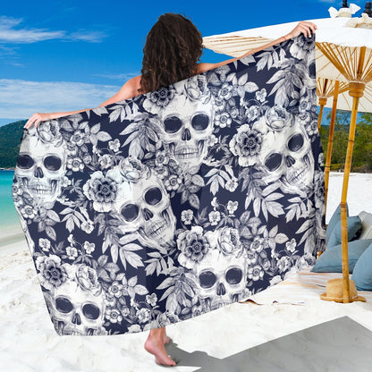 Skull Floral Beautiful Sarong Pareo Wrap