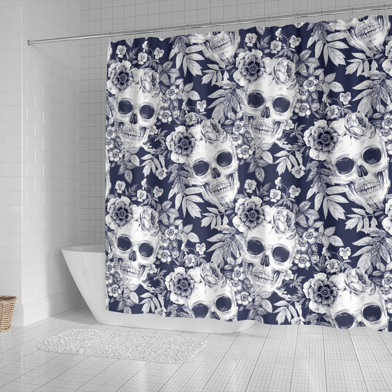 Skull Floral Beautiful Shower Curtain