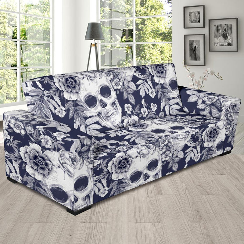 Skull Floral Beautiful Sofa Slipcover-JORJUNE.COM