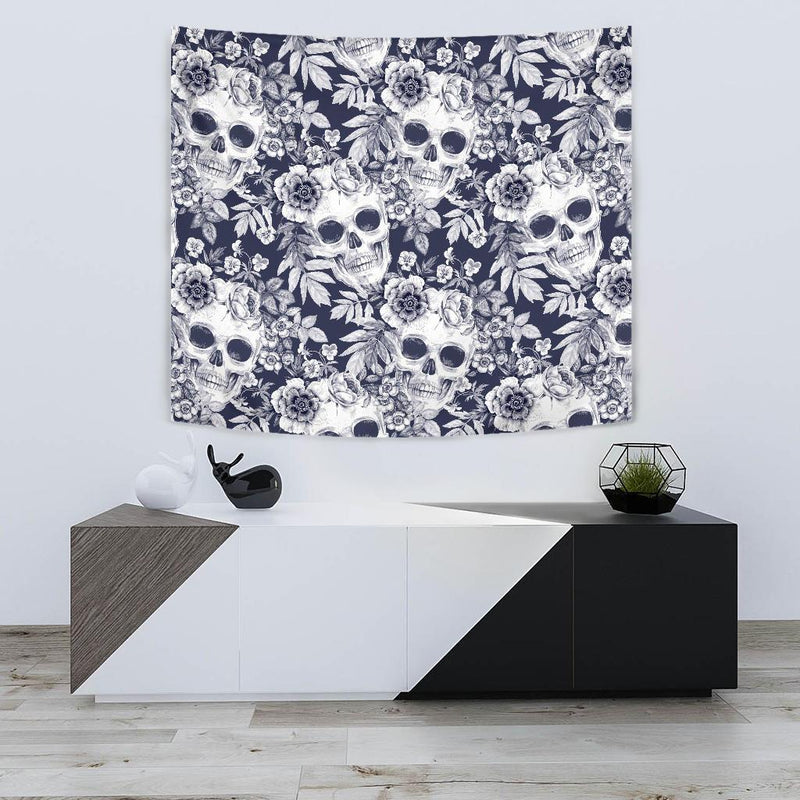 Skull Floral Beautiful Tapestry