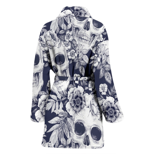 Skull Floral Beautiful Women Bath Robe