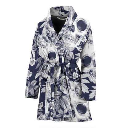 Skull Floral Beautiful Women Bath Robe