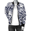 Skull Floral Beautiful Women Casual Bomber Jacket