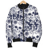 Skull Floral Beautiful Women Casual Bomber Jacket