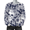 Skull Floral Beautiful Women Crewneck Sweatshirt