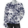 Skull Floral Beautiful Women Crewneck Sweatshirt