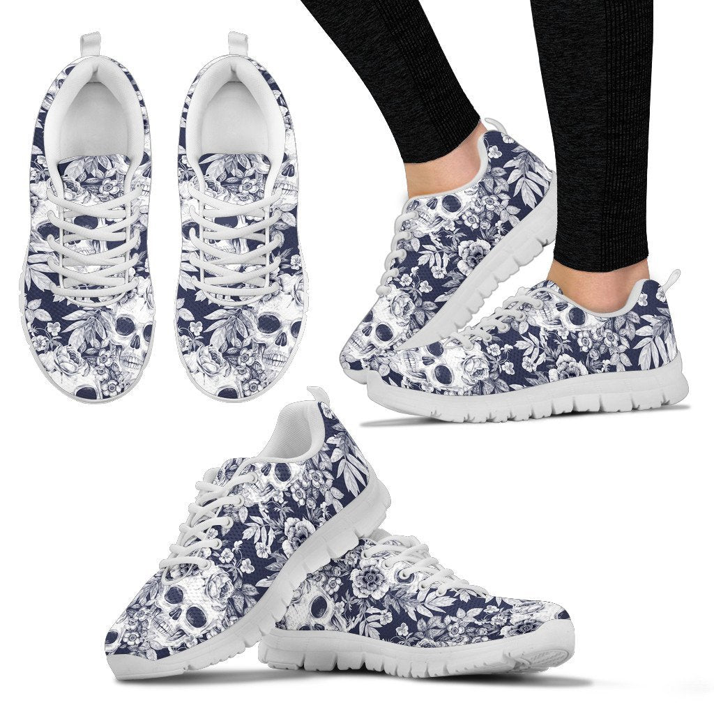 Skull Floral Beautiful Women Sneakers