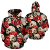 Skull Red Rose All Over Print Hoodie