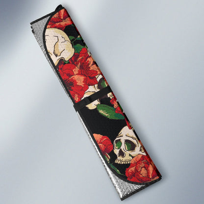 Skull Red Rose Car Sun Shade-JorJune