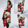 Skull Red Rose Hooded Blanket-JORJUNE.COM