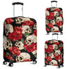 Skull Red Rose Luggage Cover Protector