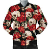 Skull Red Rose Men Casual Bomber Jacket