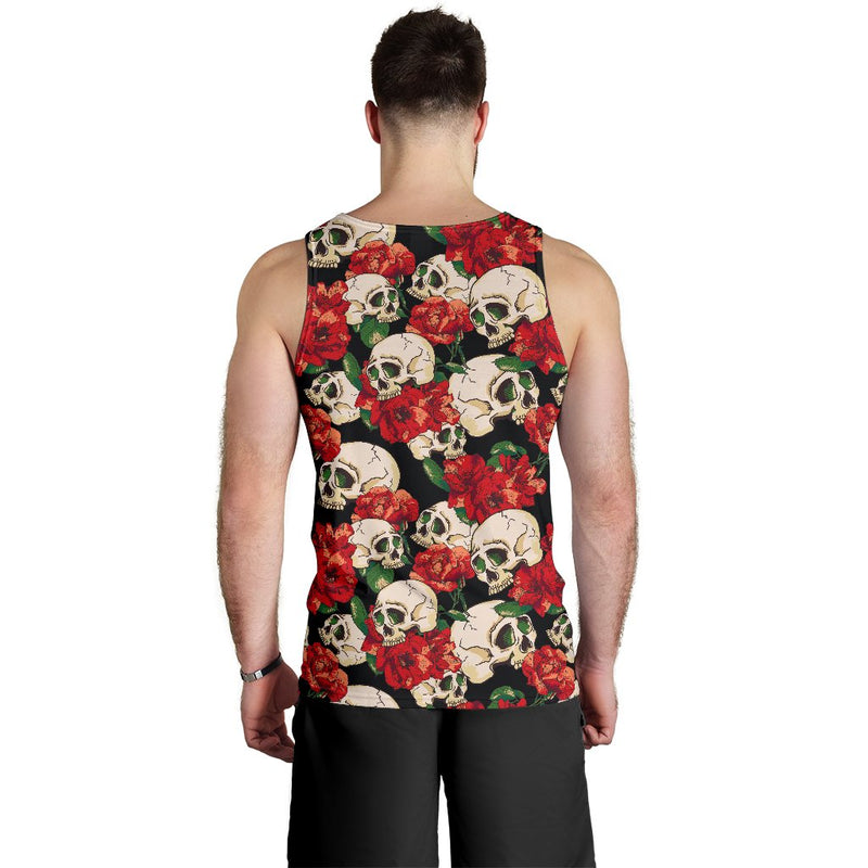 Skull Red Rose Men Tank Top