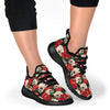 Skull Red Rose Mesh Knit Sneakers Shoes