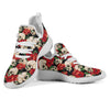 Skull Red Rose Mesh Knit Sneakers Shoes