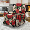 Skull Red Rose Recliner Slipcover-JORJUNE.COM