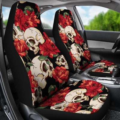 Skull Red Rose Universal Fit Car Seat Covers