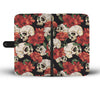 Skull Red Rose Wallet Phone Case