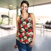 Skull Red Rose Women Racerback Tank Top