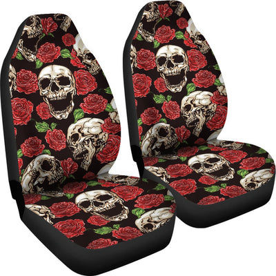 Skull Roses Design Themed Print Universal Fit Car Seat Covers-JorJune