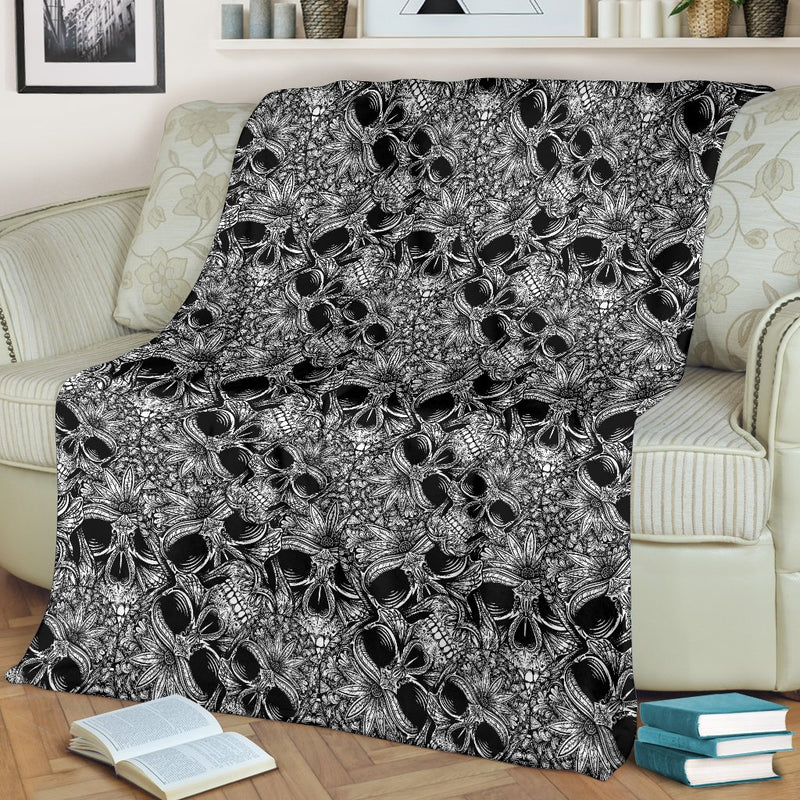 Skull Tattoo Design Print Fleece Blanket