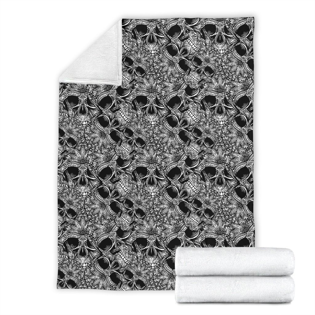 Skull Tattoo Design Print Fleece Blanket