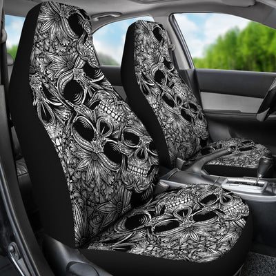 Skull Tattoo Design Print Universal Fit Car Seat Covers