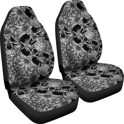 Skull Tattoo Design Print Universal Fit Car Seat Covers