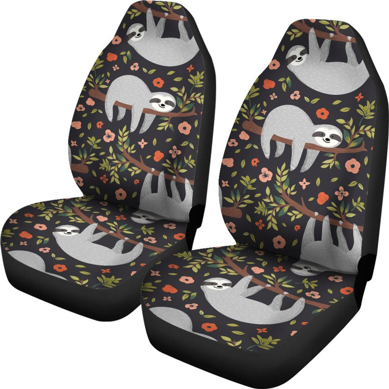 Sloth Cute Design Themed Print Universal Fit Car Seat Covers-JorJune