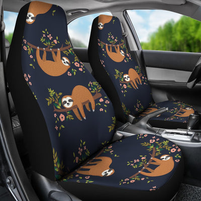 Sloth flower Design Themed Print Universal Fit Car Seat Covers-JorJune