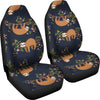 Sloth flower Design Themed Print Universal Fit Car Seat Covers-JorJune