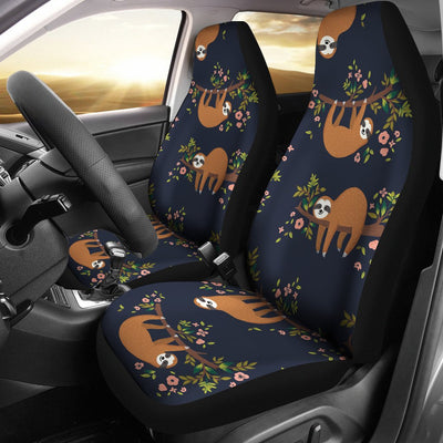 Sloth flower Design Themed Print Universal Fit Car Seat Covers-JorJune