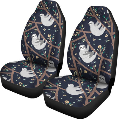 Sloth Happy Design Themed Print Universal Fit Car Seat Covers-JorJune