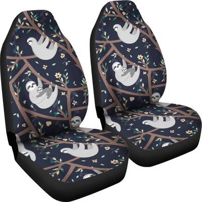 Sloth Happy Design Themed Print Universal Fit Car Seat Covers-JorJune