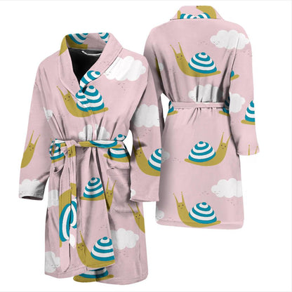 Snail Pattern Print Design 02 Men Bathrobe-JORJUNE.COM