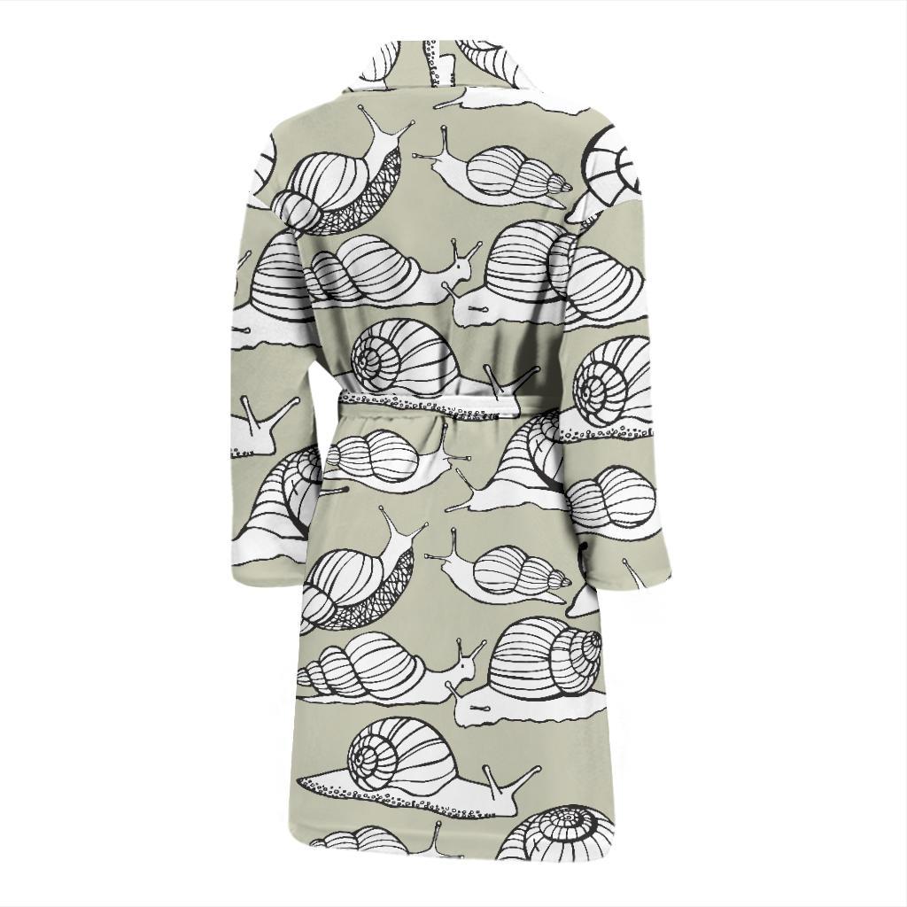 Snail Pattern Print Design 03 Men Bathrobe-JORJUNE.COM