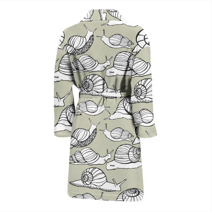 Snail Pattern Print Design 03 Men Bathrobe-JORJUNE.COM