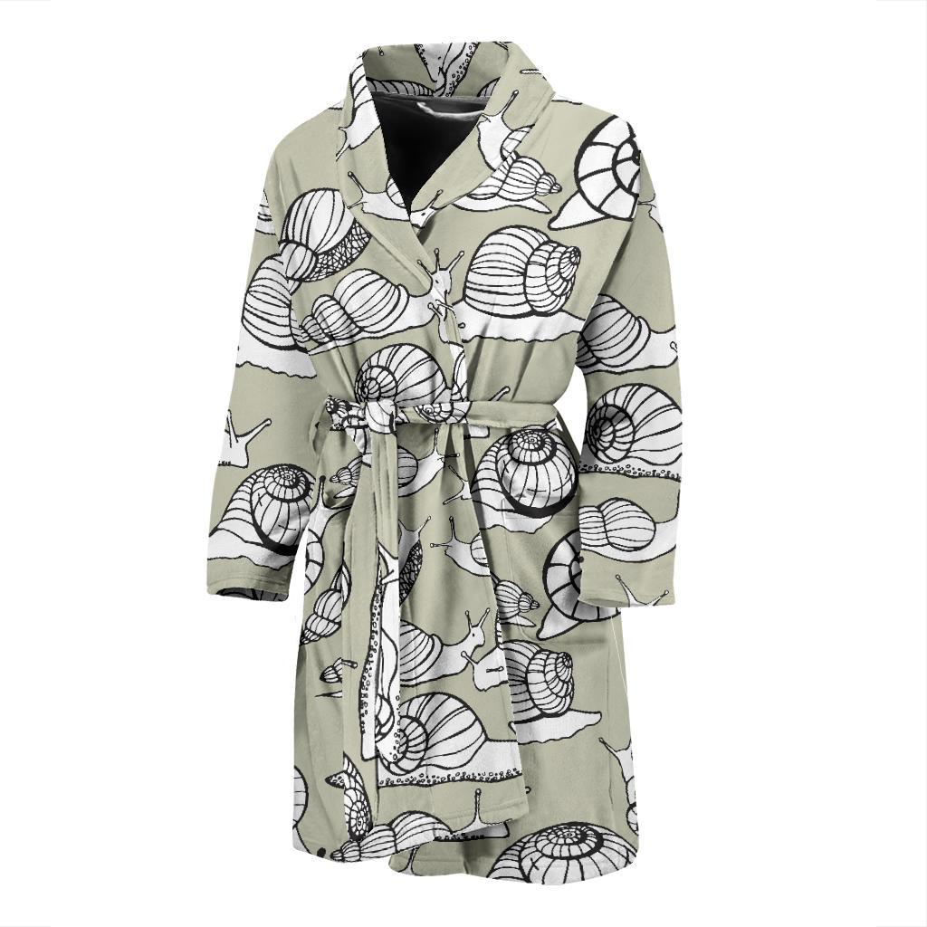 Snail Pattern Print Design 03 Men Bathrobe-JORJUNE.COM