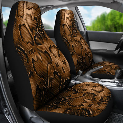 Snake Skin Brown Print Universal Fit Car Seat Covers-JorJune