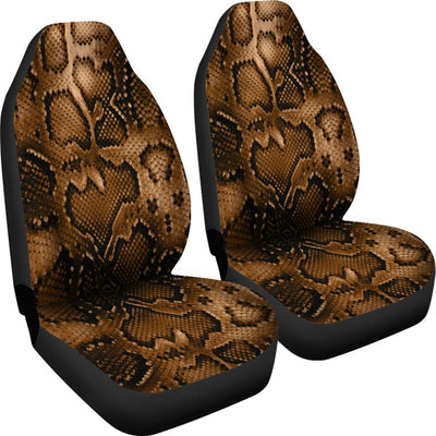 Snake Skin Brown Print Universal Fit Car Seat Covers-JorJune