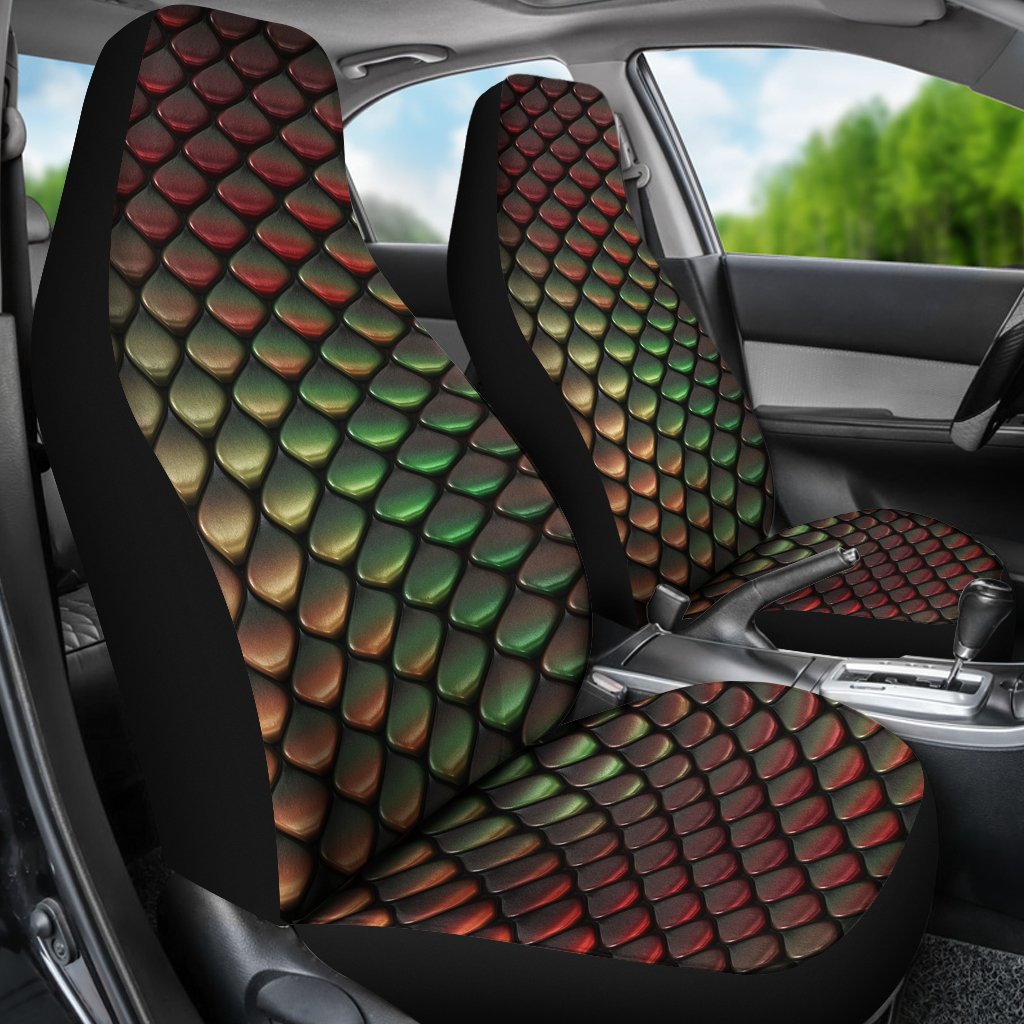 Snake Skin Colorful Print Universal Fit Car Seat Covers-JorJune