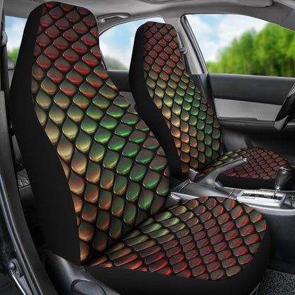 Snake Skin Colorful Print Universal Fit Car Seat Covers-JorJune