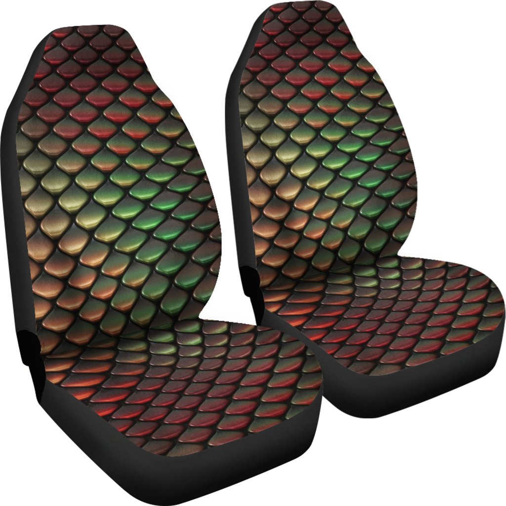 Snake Skin Colorful Print Universal Fit Car Seat Covers-JorJune